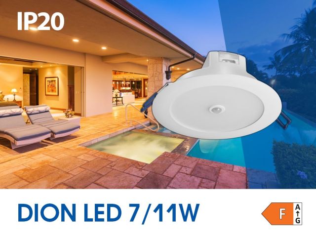 Series LED downlights DION LED with motion sensor