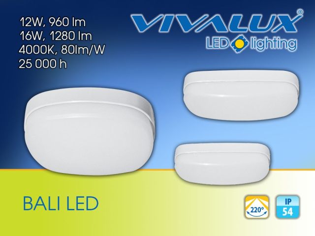 Compact waterproof ceiling fixtures BALI LED IP54